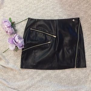 Faux leather skirt